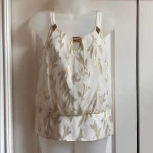WHBM Tank cream and gold